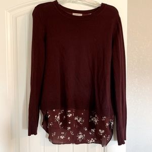 LOFT maroon sweater, size L